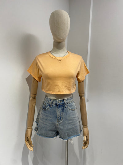 Cropped Tee - Apricot