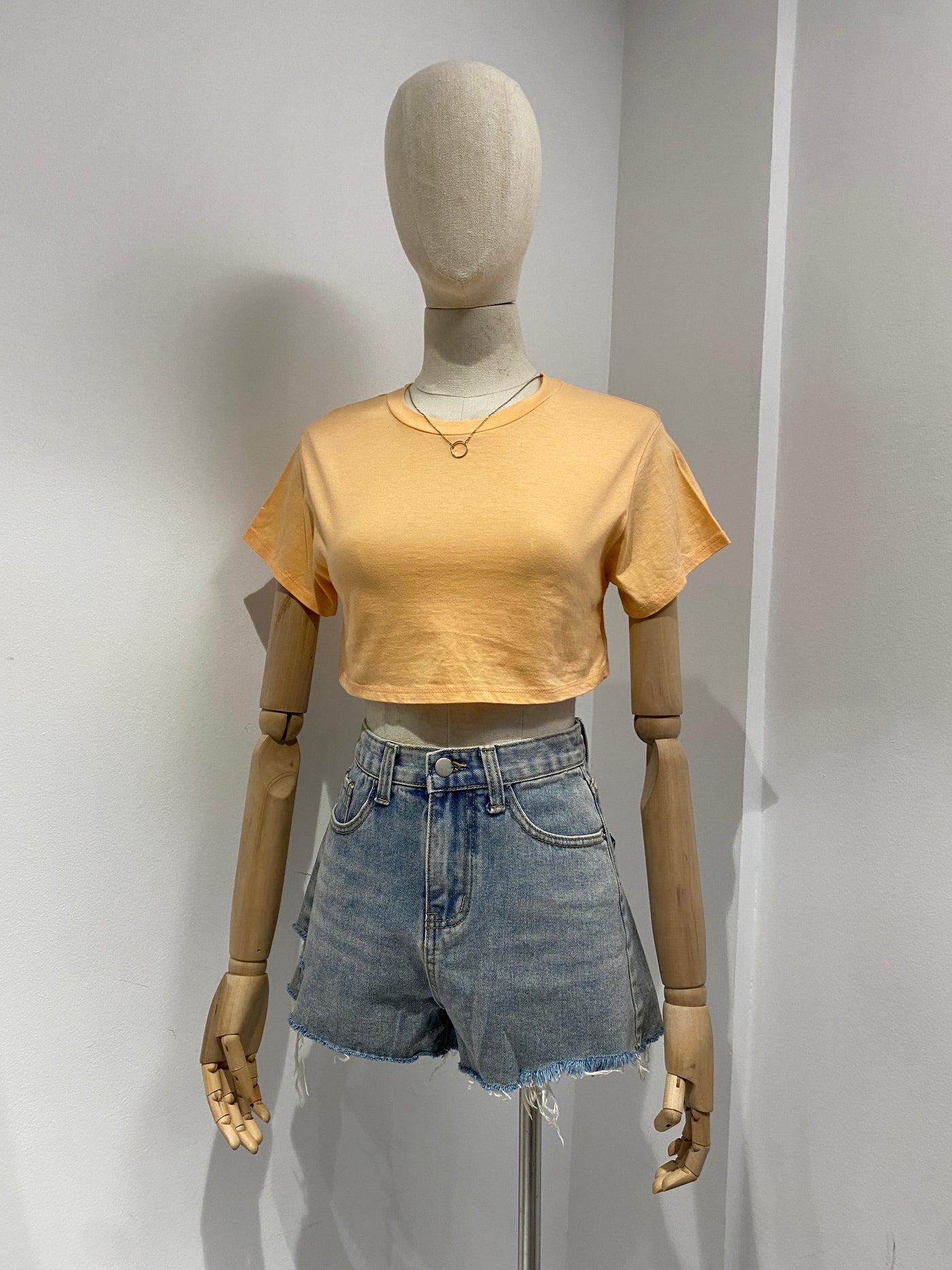 Cropped Tee - Apricot