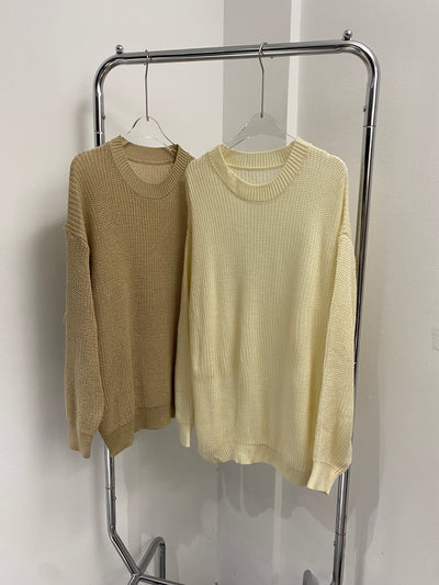 Oversized Knitted Sweatshirt - Cream