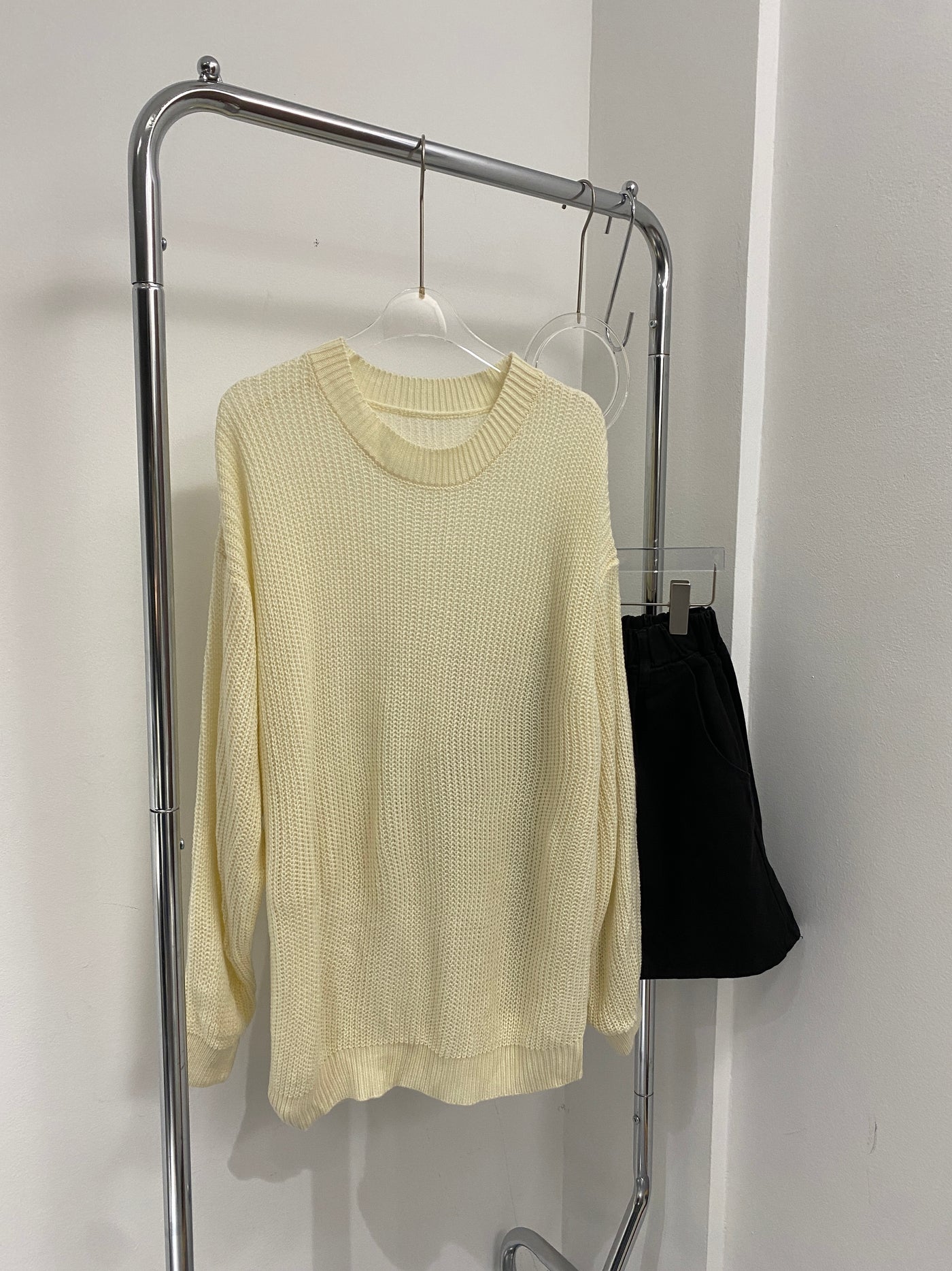 Oversized Knitted Sweatshirt - Cream