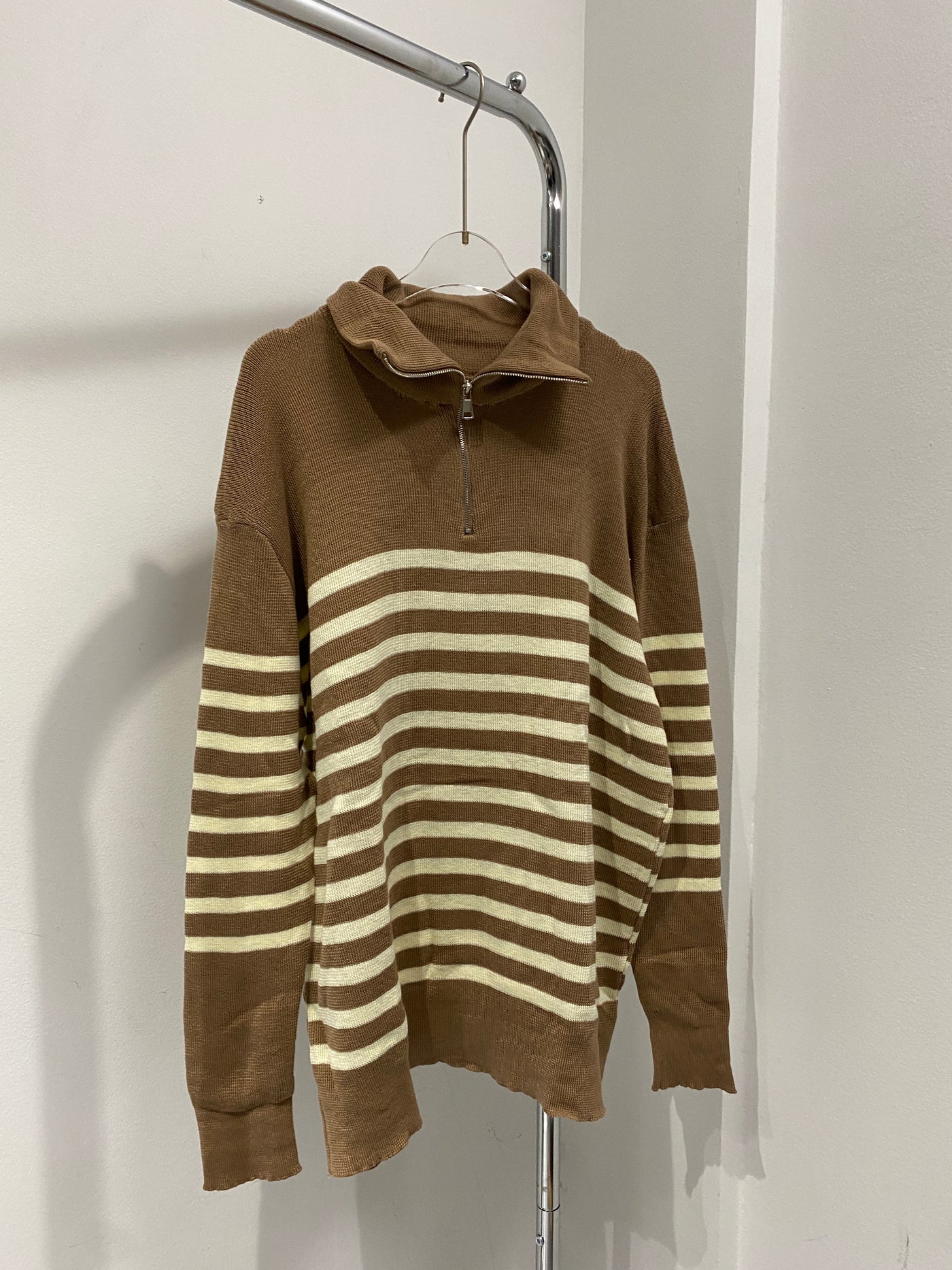 Striped Quarter Zip Sweatshirt