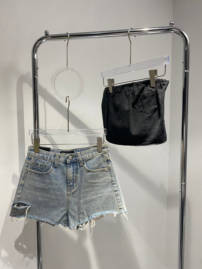 Denim Tube Crop Top