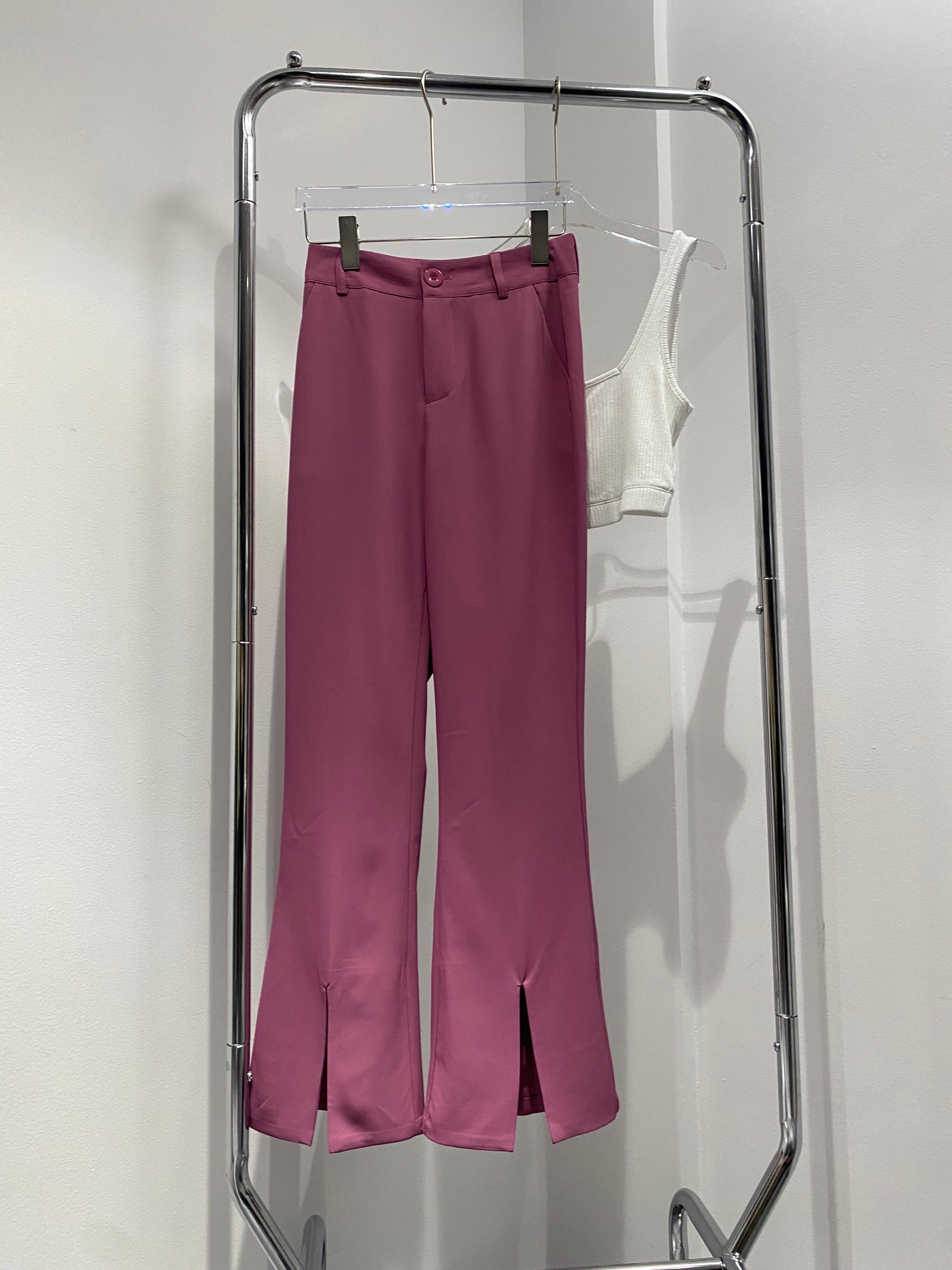 Split Hem Flared Trousers - Sorbet