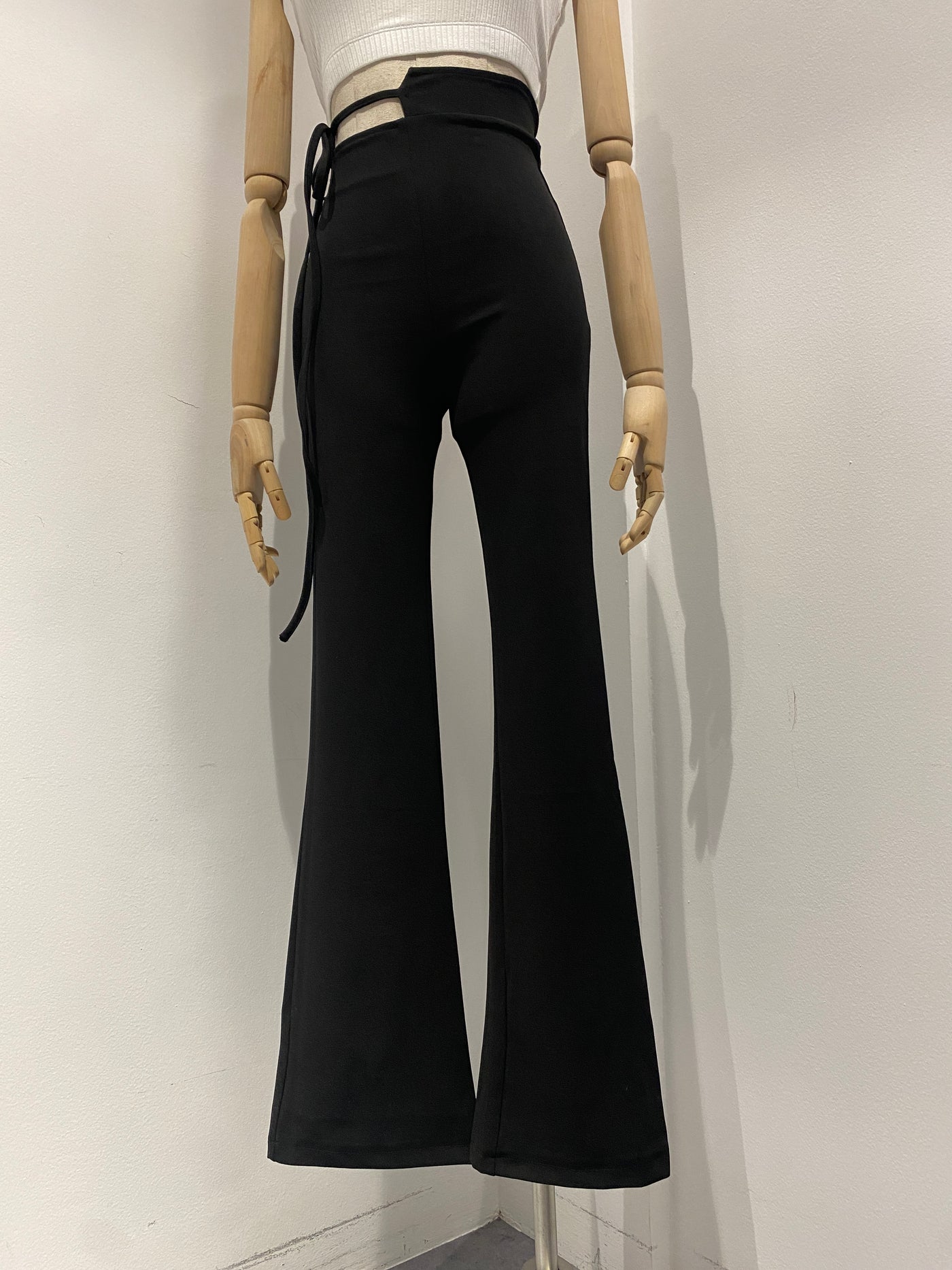 Highwaisted Strap Tie Waist Pants