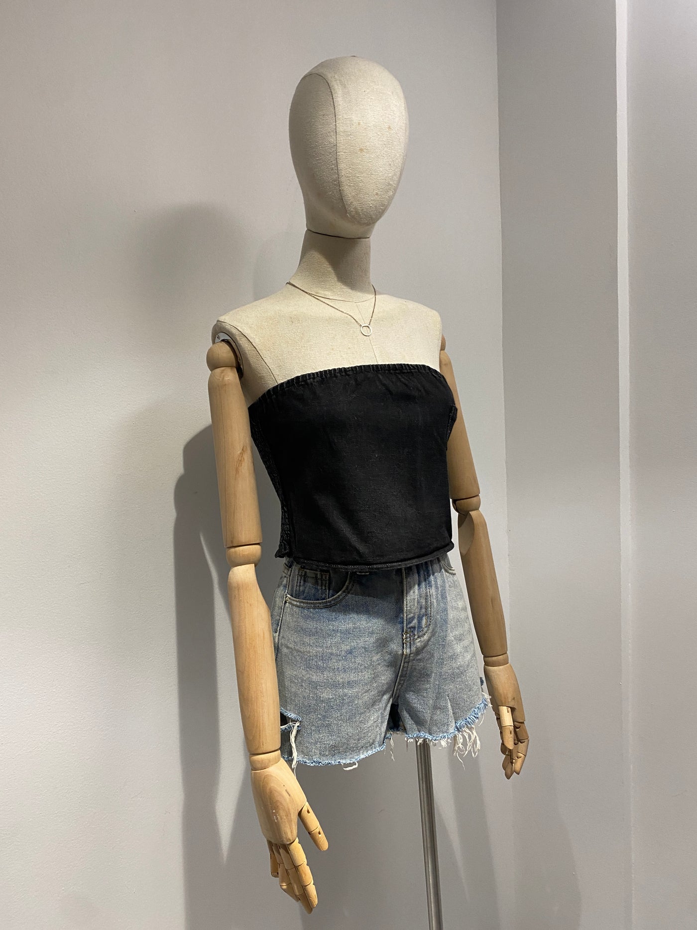 Denim Tube Crop Top