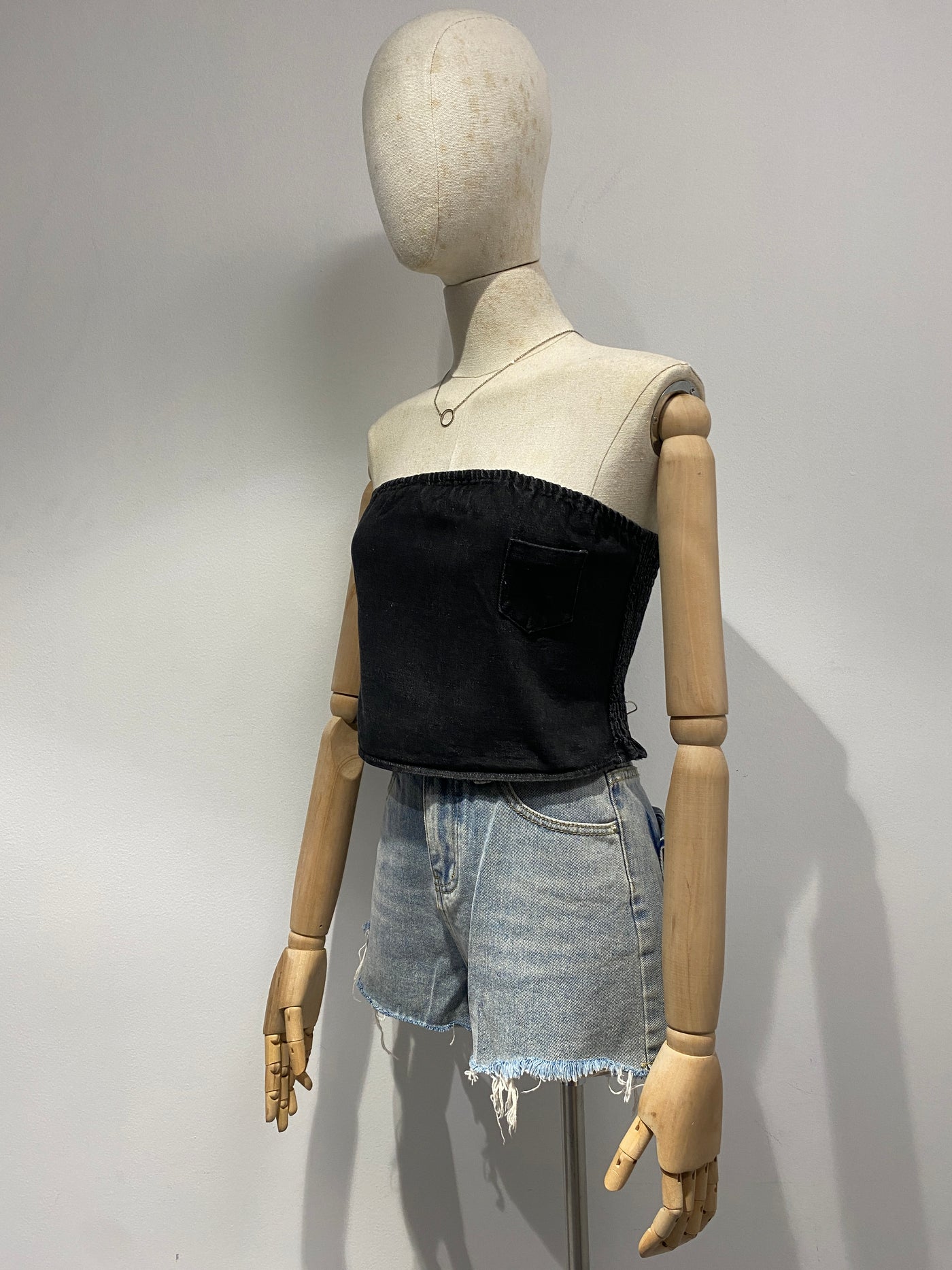 Denim Tube Crop Top