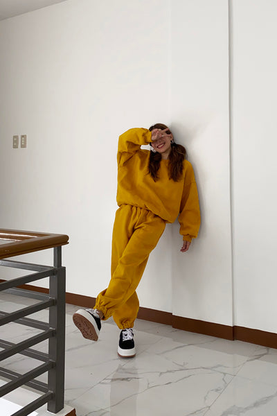 [EVERYDAY] Don’t Sweat It Essential Jogger Pants - Mustard